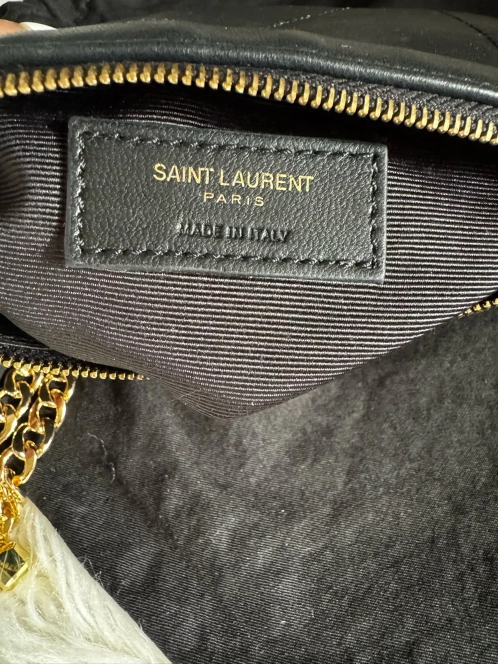 YSL Saint Laurent Jamie Pochon Black Leather Wristlet Clutch with Gold Hardware - Picture 4 of 16